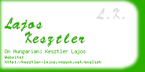 lajos kesztler business card